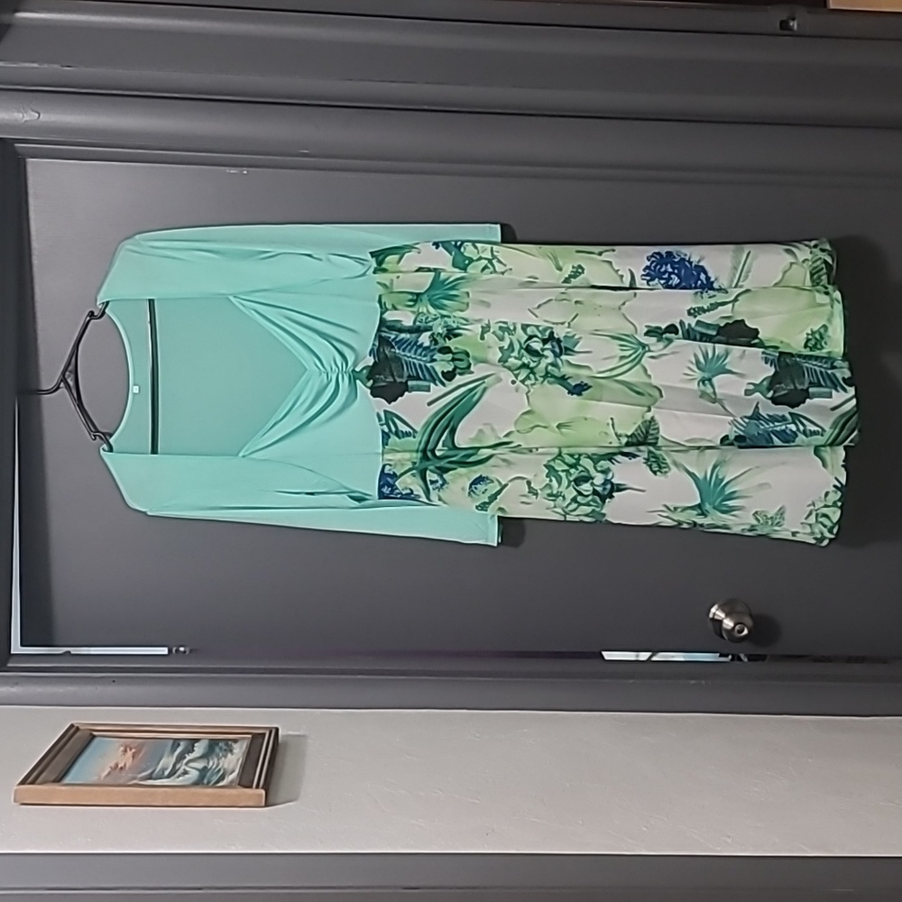 Seafoam Floral Dress... Asia sizes